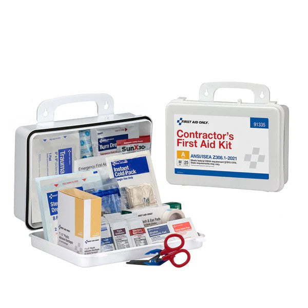 25 Person ANSI 2021 Class A, Contractor Plastic First Aid Kit