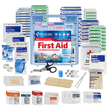 First Aid Only 91407: QuickTreat Dispenser Plastic First Aid Kit, 370 Pieces, 50 Person