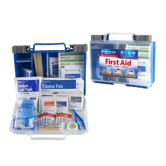 First Aid Only 91299: 25 Person Bulk Clear Front First Aid Kit, 130 Pieces, Medium Plastic Case