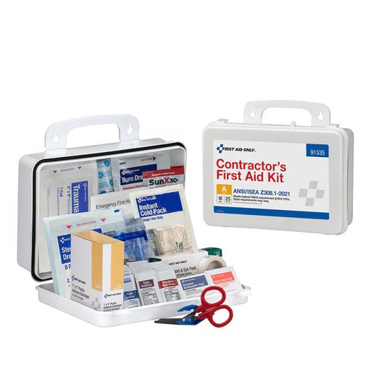 25 Person ANSI 2021 Class A, Contractor Plastic First Aid Kit