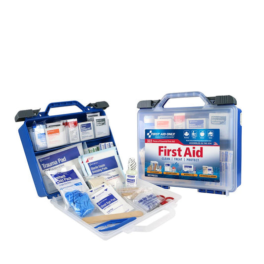 First Aid Only 91414: Clear Cover Intermediate First Aid Kit, 322 Pieces, With Flashlight