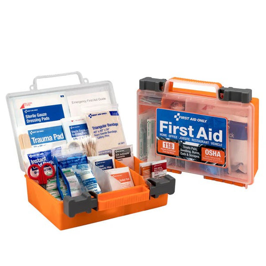 First Aid Only 91063: 25 Person Bulk Clear Front First Aid Kit, 118 Pieces, Plastic Case