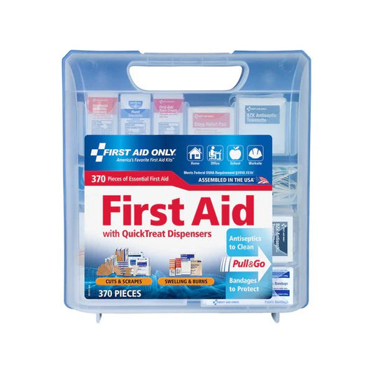 First Aid Only 91407: QuickTreat Dispenser Plastic First Aid Kit, 370 Pieces, 50 Person