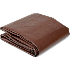 Folded brown tarp on white background.