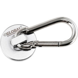 Metal carabiner with round base attachment.