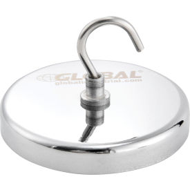 Magnetic hook with metallic base.