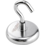 Magnetic hook with silver finish.