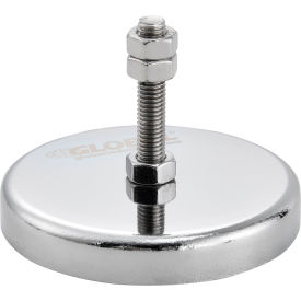 Metal leveling foot with bolt and nut.