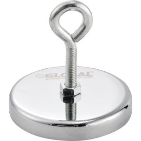 Metal hook magnet with circular base.