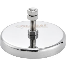 Adjustable metal leveling foot with bolt.