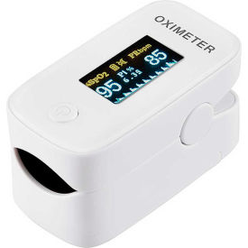 White digital fingertip pulse oximeter device.