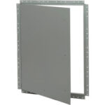 Metal access panel with open door.