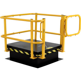 Yellow safety gate on platform lift.