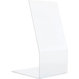 Clear acrylic display stand on white background.