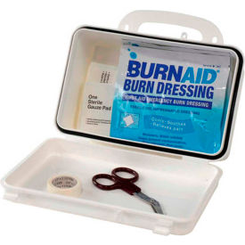 First aid kit with burn dressing supplies.