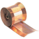 Copper roll with pleated design pattern.