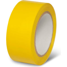 Yellow adhesive tape roll on white background.