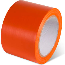Orange adhesive tape roll on white background.