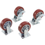 Global Industrial™ 6"" Caster Set w/ Brakes for Jobsite Boxes Non-Marking Polyurethane
