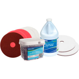 Hardwood Floor Stripping Polishing and Cleaning Pad & Chemical Package - 17""