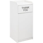 Global Industrial™ 36 Gallon Wooden Waste Receptacle With Tray Top Gray