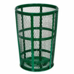 Global Industrial™ Outdoor Steel Mesh Corrosion Resistant Trash Can 48 Gallon Green