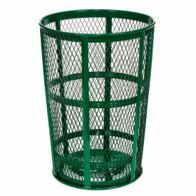 Global Industrial™ Outdoor Steel Mesh Corrosion Resistant Trash Can 48 Gallon Green