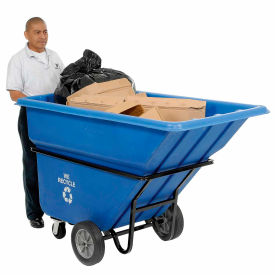 Global Industrial™ Heavy Duty Plastic Recycling Tilt Truck 1 Cu. Yd. Cap1250 Lbs. Cap Blue