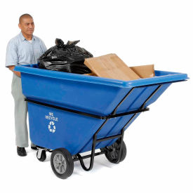 Global Industrial™ Extra HD Plastic Recycling Tilt Truck 1 Cu. Yd. Cap 2100 Lbs. Cap Blue