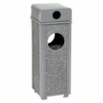 Global Industrial™ Stone Panel Trash Weather Urn 2-1/2 Gallon 10-1/4"" Square x 28""H