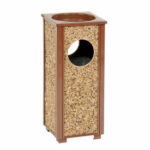 Global Industrial™ Stone Panel Trash Sand Urn Brown 2-1/2 Gallon 10-1/4"" Square x 24""H