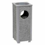 Global Industrial™ Stone Panel Trash Sand Urn Gray 2-1/2 Gallon 10-1/4"" Square x 24""H