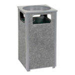 Global Industrial™ Stone Panel Trash Sand Urn Gray 24 Gallon 17-1/2"" Square x 32""H