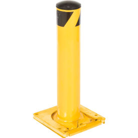 Global Industrial™ Steel Safety Bollard W/Removable Base and Cap 5.5''D x 42''H
