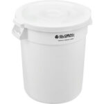Global Industrial™ Plastic Trash Can with Lid - 20 Gallon White