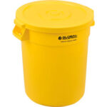 Global Industrial™ Plastic Trash Can with Lid - 20 Gallon Yellow