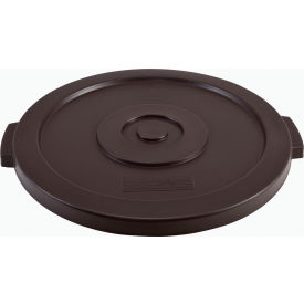 Global Industrial Plastic Trash Can Lid 20 Gallon Brown