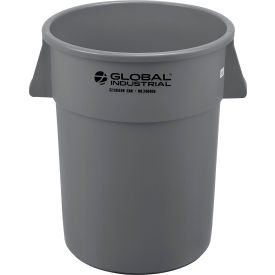 Global Industrial™ Plastic Trash Can 32 Gallon Gray
