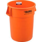 Global Industrial™ Plastic Trash Can - 44 Gallon Bright Orange