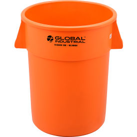 Global Industrial™ Plastic Trash Can - 55 Gallon Bright Orange