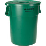 Global Industrial™ Plastic Trash Can with Lid - 55 Gallon Green