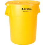 Global Industrial™ Plastic Trash Can with Lid - 55 Gallon Yellow
