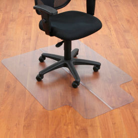Interion® Office Chair Mat for Hard Floor - 36""W x 48""L with 20"" x 10"" Lip - Straight Edge