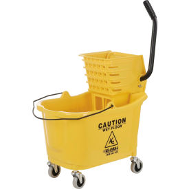 Global Industrial™ Mop Bucket & Wringer Combo 38 Qt. Side Press Yellow