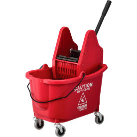 Global Industrial™ Mop Bucket And Wringer Combo 38 Qt. Down Press Red