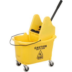 Global Industrial™ Mop Bucket And Wringer Combo 38 Qt. Down Press Yellow