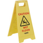 Global Industrial™ Floor Sign 2 Sided - Caution Wet Floor