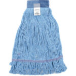 Global Industrial™ Medium Blue Looped Mop Head Wide Band