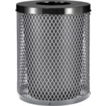 Global Industrial™ Outdoor Diamond Steel Trash Can With Flat Lid 36 Gallon Gray