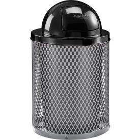 Global Industrial™ Outdoor Diamond Steel Trash Can With Dome Lid 36 Gallon Gray